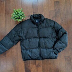 GAP BASIC BLACK VINTAGE PUFFER JACKET